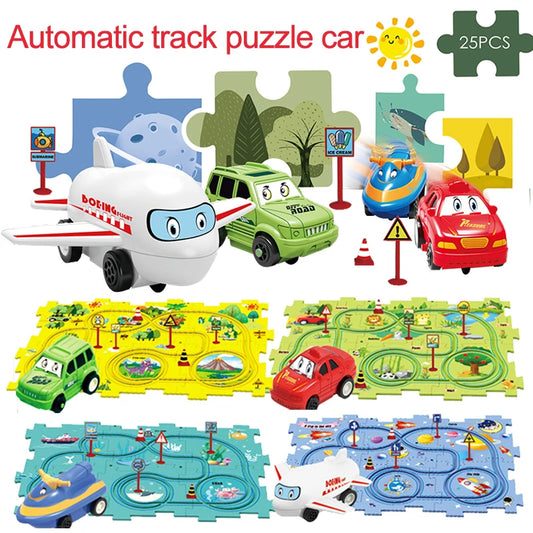 Puzzle Éducatif - Voiture Électrique avec Circuit